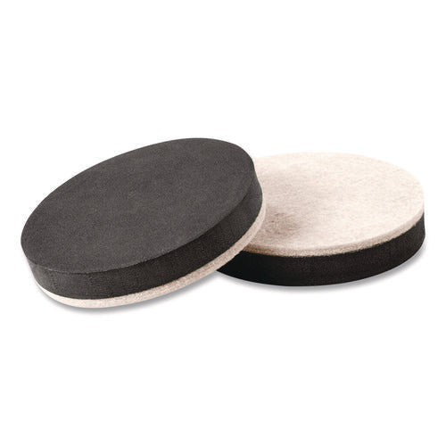 Image of Scotch Furniture Sliders, 3.5" dia, Black/Beige, 16/Pack