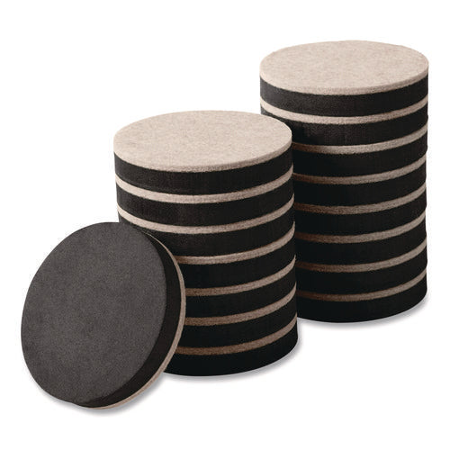 Image of Scotch Furniture Sliders, 3.5" dia, Black/Beige, 16/Pack