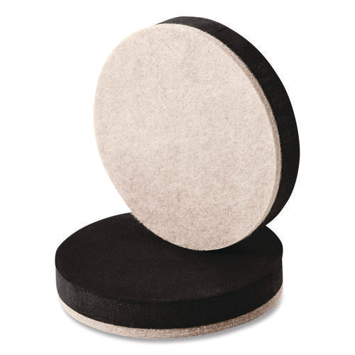 Image of Scotch Furniture Sliders, 3.5" dia, Black/Beige, 16/Pack