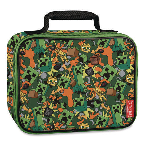 Image of Thermos® Minecraft Soft Lunch Box, 9.5" x 3.75" x 7.5", Green/Orange/Gray