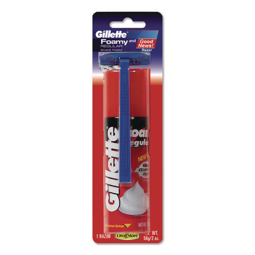 Image of Gillette® Shave Kit, 2-Blade Razor and 2 oz Foam Shave Crean