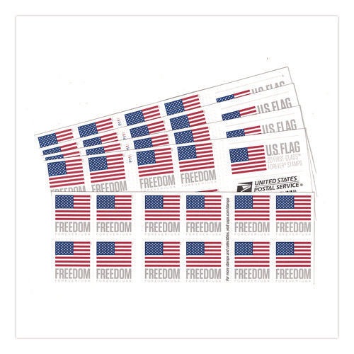 Image of United States Postal Service First-Class Forever Stamps, U.S. Flag, 20 Stamps/Book, 5 Books/Pack