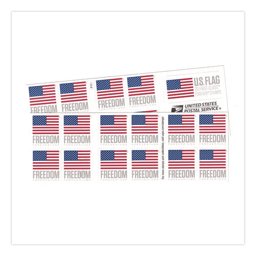 Image of United States Postal Service First-Class Forever Stamps, U.S. Flag, 20/Book