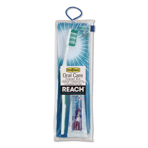 Image of Lil' Drugstore® Oral Care Kit. Toothbrush/Toothpaste in Resealable Pouch, 4/Box