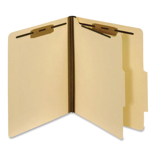 Image of Pendaflex® Manila Top Tab Classification Folders, 1.75" Expansion, 1 Divider, 4 Fasteners, Letter Size, Manila Exterior, 10/Box