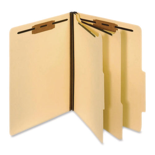 Image of Pendaflex® Manila Top Tab Classification Folders, 1.75" Expansion, 2 Dividers, 6 Fasteners, Letter Size, Manila Exterior, 10/Box