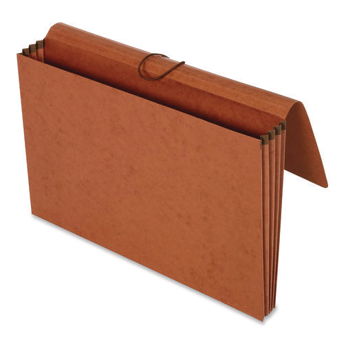 Image of Pendaflex® Extra-Wide Expanding Wallet, 5.25" Expansion, 1 Section, Flap/Elastic Cord Closure, Legal Size, Redrope, 10/Box