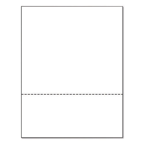 Image of PrintWorks® Professional Perforated Paper, 92 Bright, Perforated 3.66" from Bottom, 8.5 x 11, White, 500 Sheets/Ream, 5 Reams/Carton