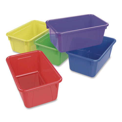 Image of Storex Cubby Bins, 7.8 x 12.2 x 5.1, Assorted Colors, 5/Carton