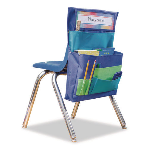 Image of Teacher Created Resources Chair Pocket, 15.5 x 18, Canvas, Blue/Teal/Lime