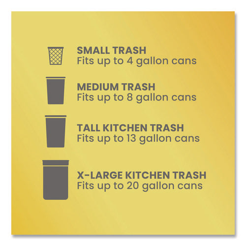 Image of Glad® ForceFlex Tall Kitchen Drawstring Trash Bags, Drawstring, 13 gal, Fresh Clean Scent, 10.19 x 9.81, Gray, 110/Roll, 3/Carton
