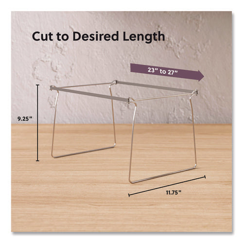 Image of Smead Steel Hanging Folder Drawer Frame, 1 Section, Letter Size, 23" to 27" Long, Gray, 2/Pack