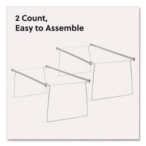 Image of Smead Steel Hanging Folder Drawer Frame, 1 Section, Letter Size, 23" to 27" Long, Gray, 2/Pack