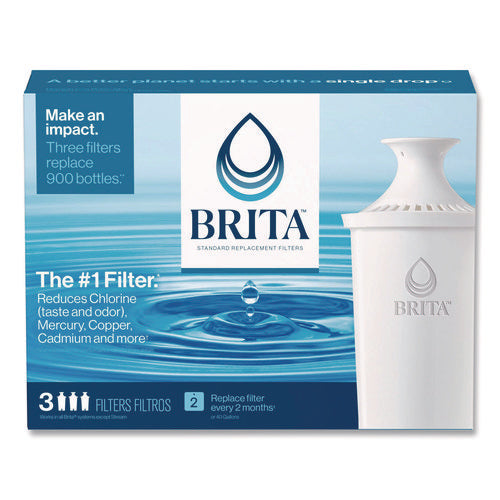 Image of Brita® Standard Replacement Filters for Pitchers, Made Without BPA, 3/Pack