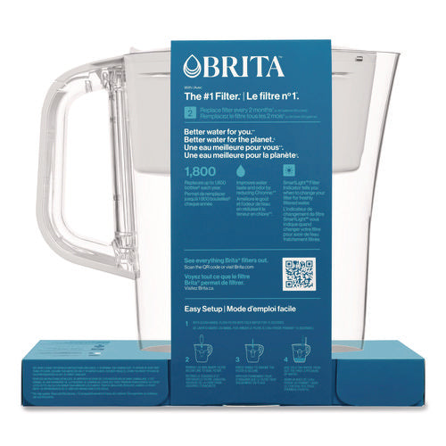 Image of Brita® Small 6-Cup Water Filter Pitcher with 1 Standard Filter, Denali, White, 2/Carton