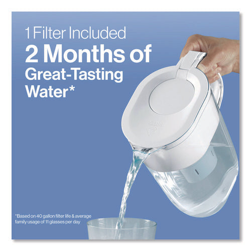 Image of Brita® Small 6-Cup Water Filter Pitcher with 1 Standard Filter, Denali, White, 2/Carton
