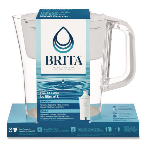 Image of Brita® Small 6-Cup Water Filter Pitcher with 1 Standard Filter, Denali, White