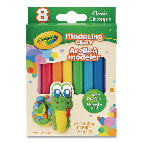Image of Crayola® Modeling Clay Assortment, Blue/Green/Light Blue/Orange/Pink/Purple/Red/Yellow, 4.8 oz