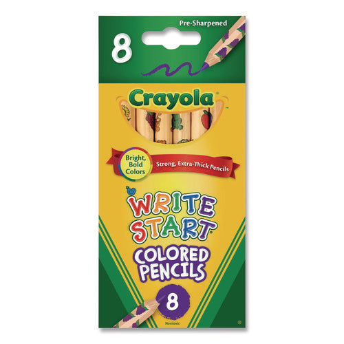 Image of Crayola® Write Start Colored Pencils, 5.33 mm, Assorted Lead and Barrel Colors, 8/Box