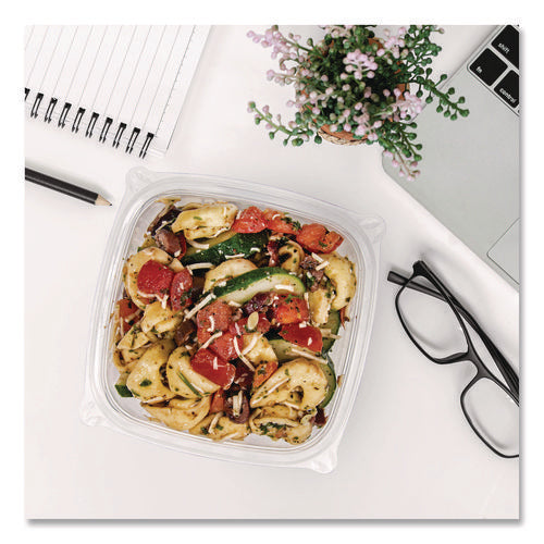 Image of Dart® Square Plastic Bowls, 12 oz, 8.5 x 8.5 x 2.64, Clear, Plastic, 63 Bowls/Sleeve, 8 Sleeves/Carton