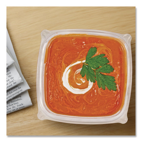 Image of Dart® Square Plastic Bowls, 12 oz, 8.5 x 8.5 x 2.64, Clear, Plastic, 63 Bowls/Sleeve, 8 Sleeves/Carton
