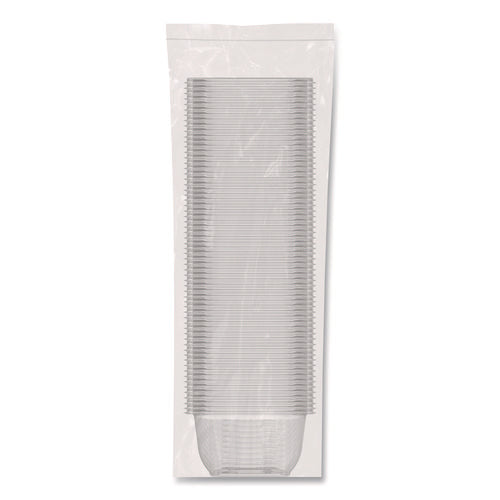 Image of Dart® Square Plastic Bowls, 16 oz, 8.5 x 8.5 x 1.96, Clear, Plastic, 63 Bowls/Sleeve, 8 Sleeves/Carton