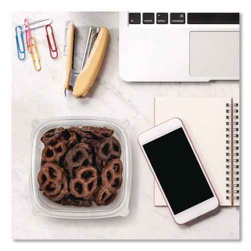 Image of Dart® Square Plastic Bowls, 16 oz, 8.5 x 8.5 x 1.96, Clear, Plastic, 63 Bowls/Sleeve, 8 Sleeves/Carton