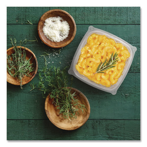 Image of Dart® Square Plastic Bowls, 16 oz, 8.5 x 8.5 x 1.96, Clear, Plastic, 63 Bowls/Sleeve, 8 Sleeves/Carton
