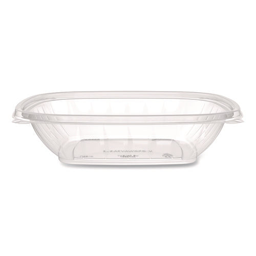 Image of Dart® Square Plastic Bowls, 32 oz, 5 x 5 x 1.49, Clear, Plastic, 63 Bowls/Sleeve, 4 Sleeves/Carton