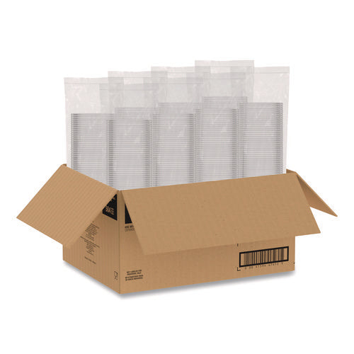 Image of Dart® Square Plastic Bowls, 8 oz, 8.5 x 8.5 x 1.51, Clear, Plastic, 63 Bowls/Sleeve, 8 Sleeves/Carton
