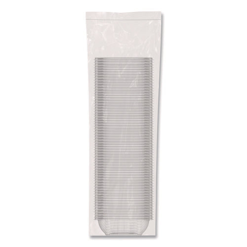 Image of Dart® Square Plastic Bowls, 8 oz, 8.5 x 8.5 x 1.51, Clear, Plastic, 63 Bowls/Sleeve, 8 Sleeves/Carton