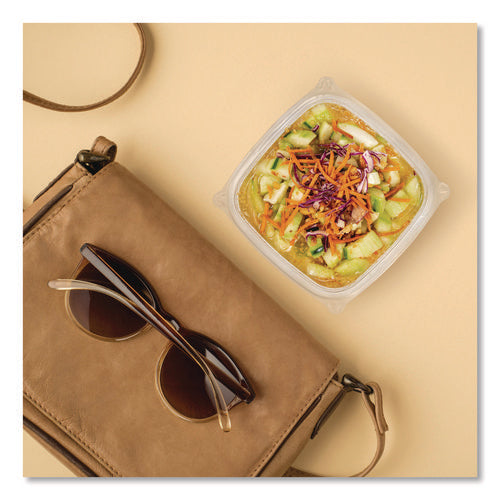 Image of Dart® Square Plastic Bowls, 8 oz, 8.5 x 8.5 x 1.51, Clear, Plastic, 63 Bowls/Sleeve, 8 Sleeves/Carton
