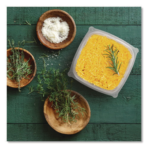 Image of Dart® Square Plastic Bowls, 8 oz, 8.5 x 8.5 x 1.51, Clear, Plastic, 63 Bowls/Sleeve, 8 Sleeves/Carton
