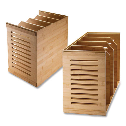 Image of Officemate Bamboo Magazine File, 14.09 x 14.41 x 14.41, Brown