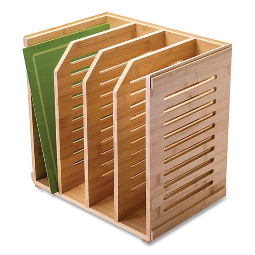 Image of Officemate Bamboo Magazine File, 14.09 x 14.41 x 14.41, Brown