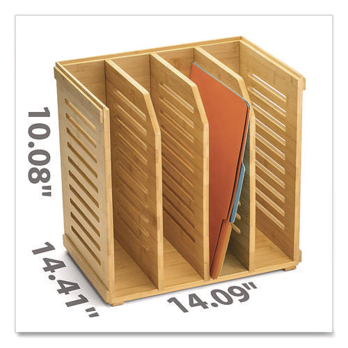 Image of Officemate Bamboo Magazine File, 14.09 x 14.41 x 14.41, Brown