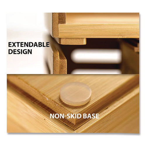 Image of Officemate Bamboo Magazine File, 14.09 x 14.41 x 14.41, Brown