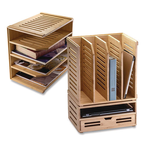 Image of Officemate Bamboo Magazine File, 14.09 x 14.41 x 14.41, Brown