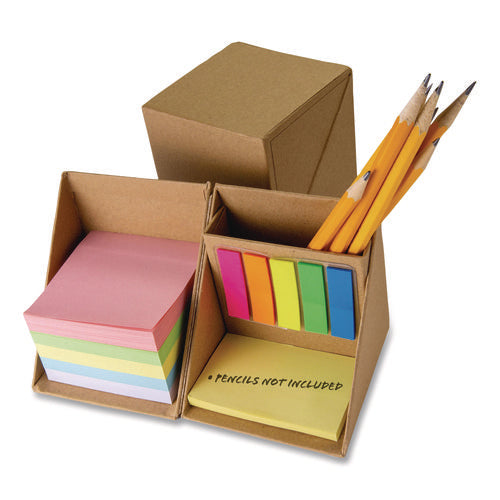 Image of Officemate Desk Supply Organizer, 3 Compartments, 3.5 x 3.5 x 3.5, Brown, Paper