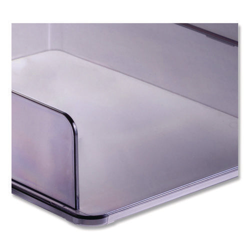 Image of Officemate Letter Tray, 1 Section, Letter Size Files, 10.16" x 12.8" x 2.76", Gray, 2/Pack
