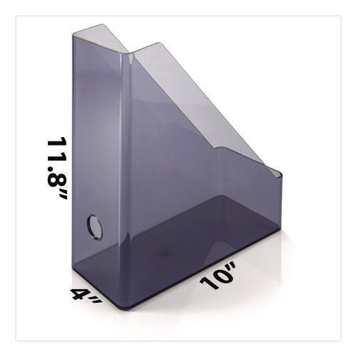 Image of Officemate Recycled Plastic Magazine File, 4.3 x 10.3 x 12.2, Translucent Gray