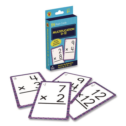 Image of Carson-Dellosa Education Multiplication 0 to 12 Flash Cards, 3.25 x 5.25, Assorted Colors, 54 Cards