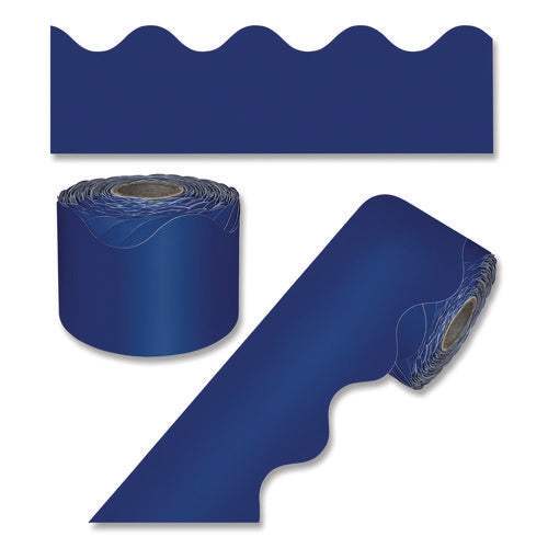 Image of Carson-Dellosa Education Rolled Scalloped Border, 2.25" x 65 ft, Navy
