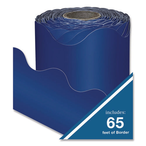 Image of Carson-Dellosa Education Rolled Scalloped Border, 2.25" x 65 ft, Navy