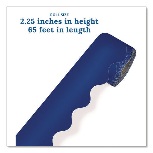 Image of Carson-Dellosa Education Rolled Scalloped Border, 2.25" x 65 ft, Navy