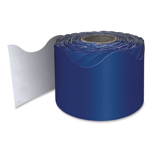 Image of Carson-Dellosa Education Rolled Scalloped Border, 2.25" x 65 ft, Navy