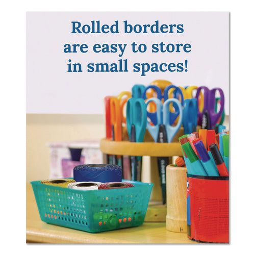 Image of Carson-Dellosa Education Rolled Scalloped Border, 2.25" x 65 ft, Navy
