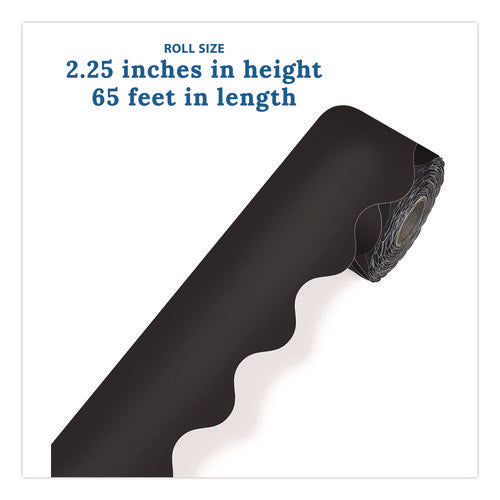 Image of Carson-Dellosa Education Rolled Scalloped Border, 2.25" x 65 ft, Black