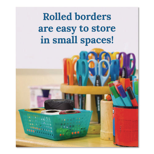 Image of Carson-Dellosa Education Rolled Scalloped Border, 2.25" x 65 ft, Black