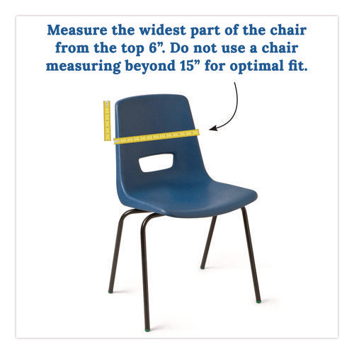 Image of Carson-Dellosa Education Chairback Buddy for Student Chairs with a Back Width Up to 15", Medium, 15 x 1.5 x 19, Fabric, Blue/Yellow